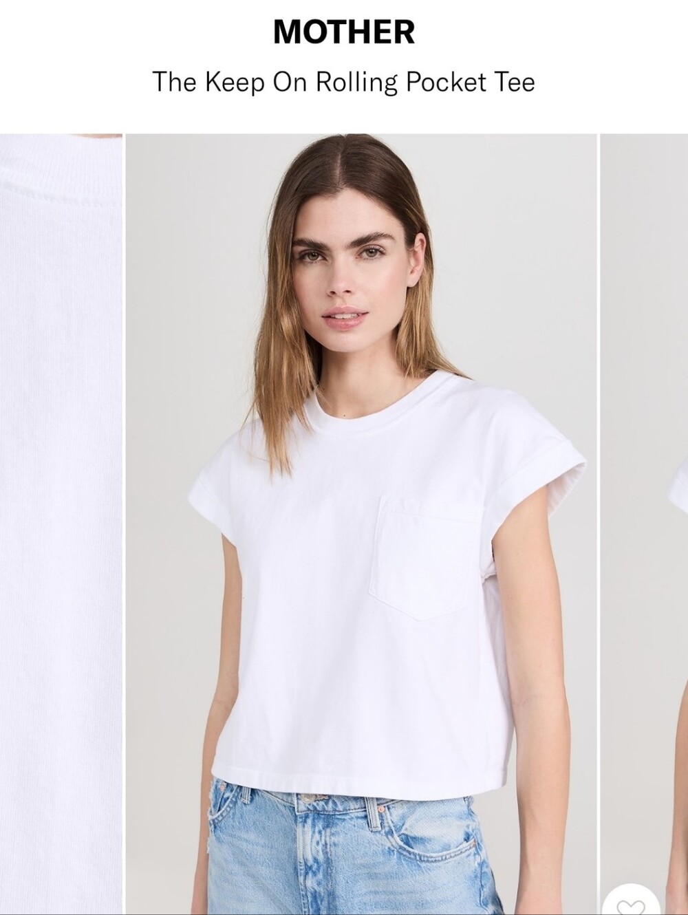MOTHER Size S White Keep On Rolling Pocket Tee
